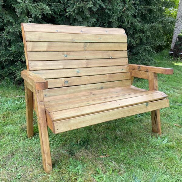 2 SEATER WOODEN BENCH