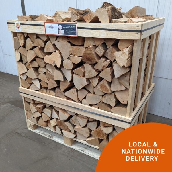 Crate of kiln dried beech logs